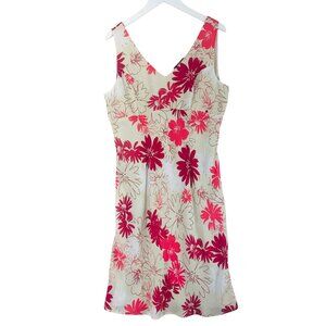 floral print multi color  summer dress sleeveless empire waist size 13